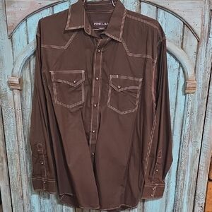 Men's Brown Casual Button Down Shirt